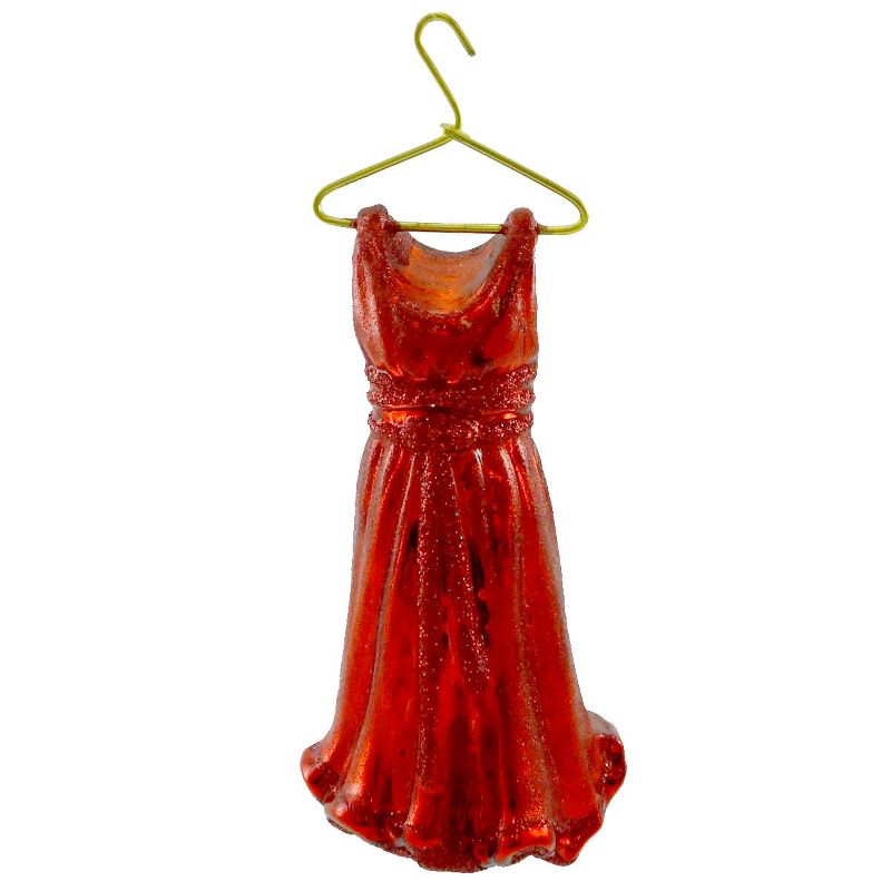 Holiday Ornament Red Dress Ornament Donna Mills Heart Red  -  Tree Ornaments