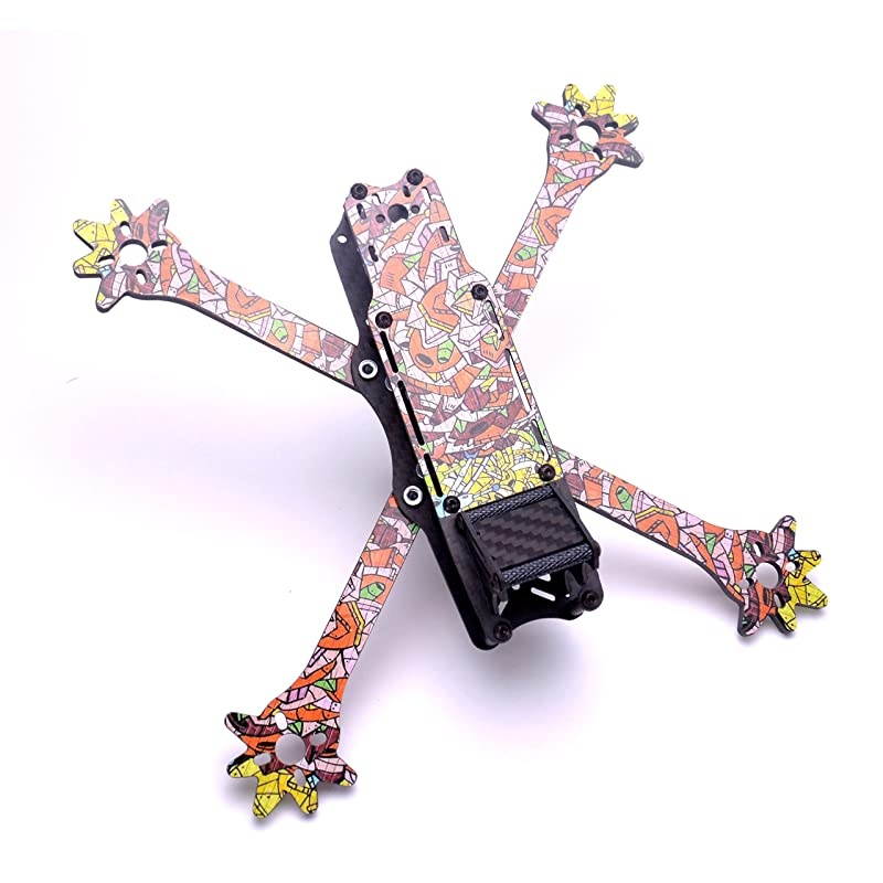 235mm FPV Racing Drone Frame 5 Inch Carbon Fiber Quadcopter Frame Kit 4mm Removable FPV Frame Arms with 20cm Lipo Battery Strap