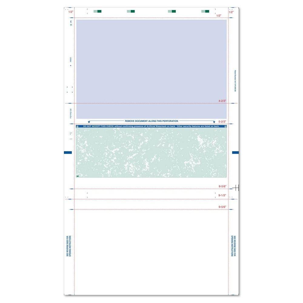 8-1/2" x 14" Z Fold Check Blue - Green Check (Box of 2000)