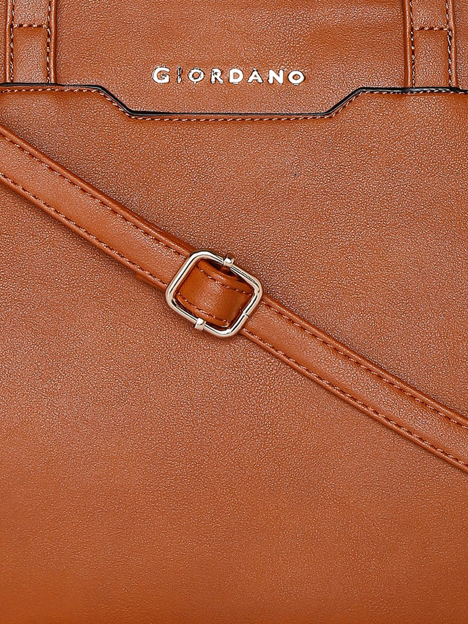 Giordano Brown Solid Medium Shoulder Handbag