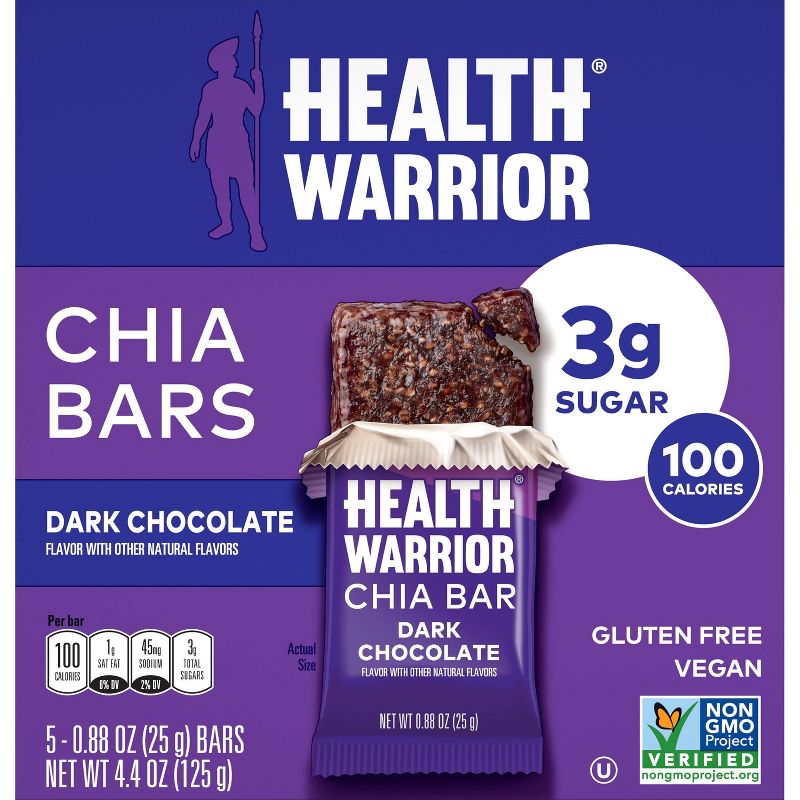 Health Warrior Dark Chocolate Chia Bars - 5ct