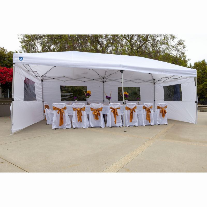 Z-Shade 20 x 10 Foot Everest Lawn, Garden, and Event Outdoor Ez Pop-Up Canopy Gazebo Portable Shelter Tent with Windowed Sidewalls