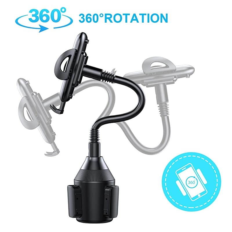 Cup Holder Phone Mount for Car Universal Adjustable Base Gooseneck Cup Phone Holder for iPhone 12/11 Pro Max/Xs/Max/X/XR ,Samsung Note 10/9/ S21+/S20/ S10/ S9/ S9+ by
