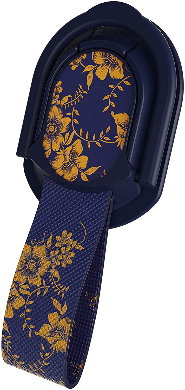 Ghostek Loop Phone Ring Holder Strap with Stand and Smartphone Car Holder Magnet Cute iPhone Grips for Women Perfect for Taking Selfies Removable for Wireless Charging Compatible - (Floral Fuchsia)