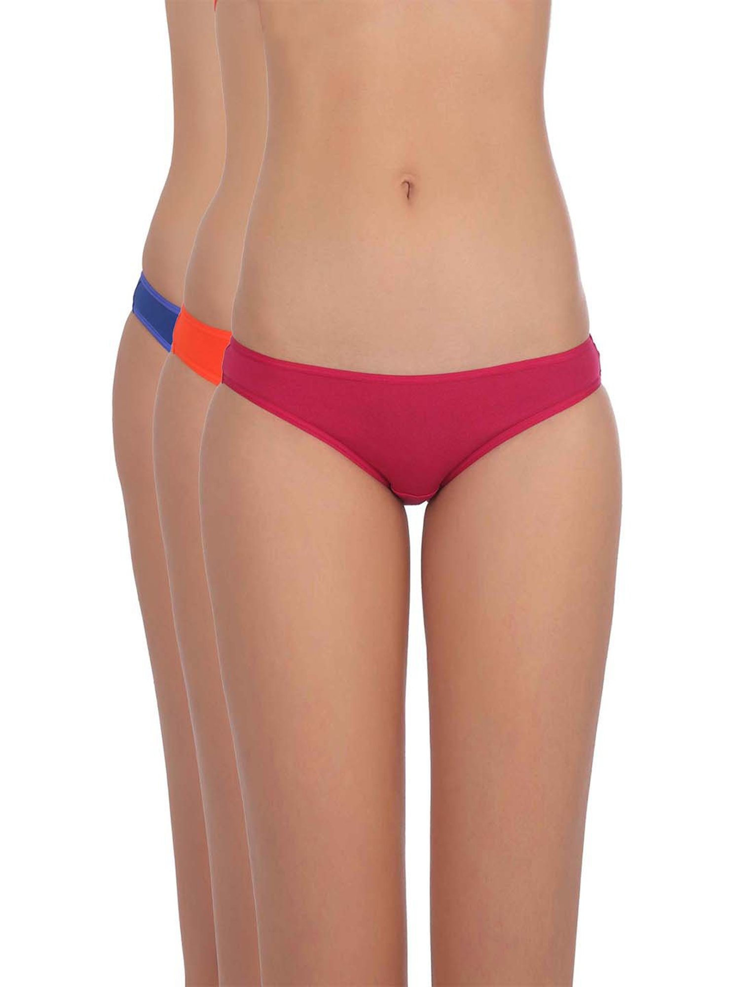 Triumph Multicolor Stretty Cotton Seamless Mini Brief - Pack Of 3