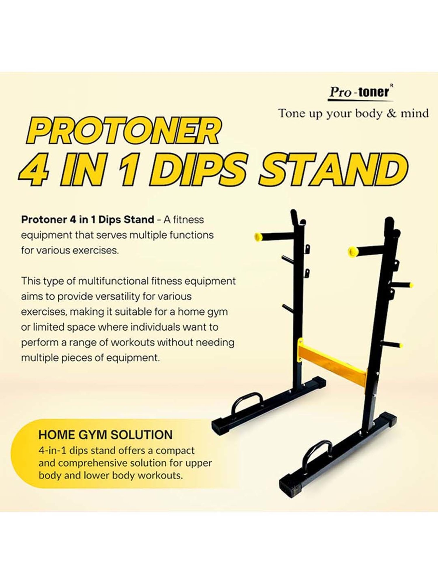 Protoner 4 in 1 Multipurpose Weight Rack (Black) Size - 25x61x20