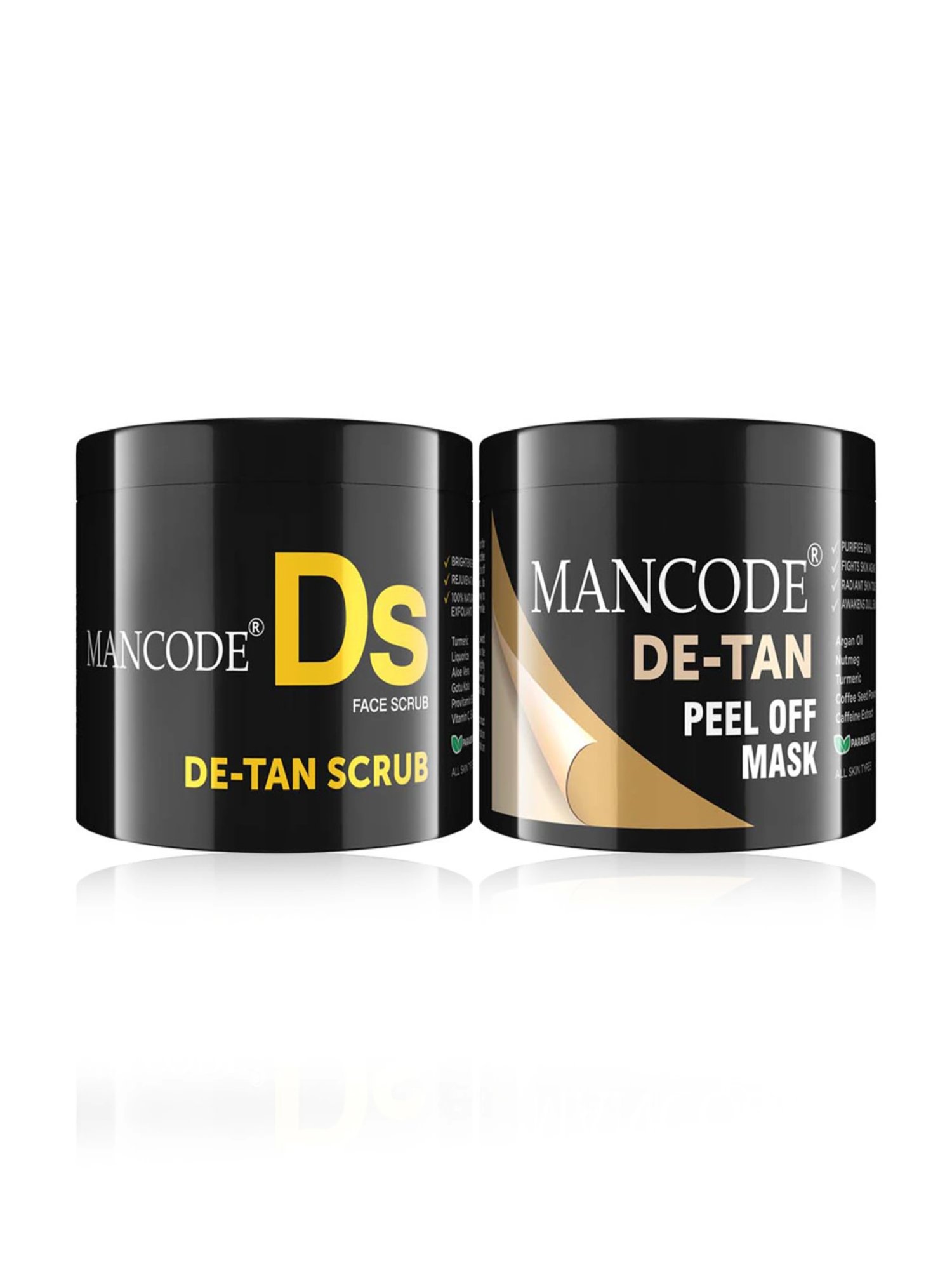 Mancode De - Tan Scrub & Peel off Mask (Pack of 2)