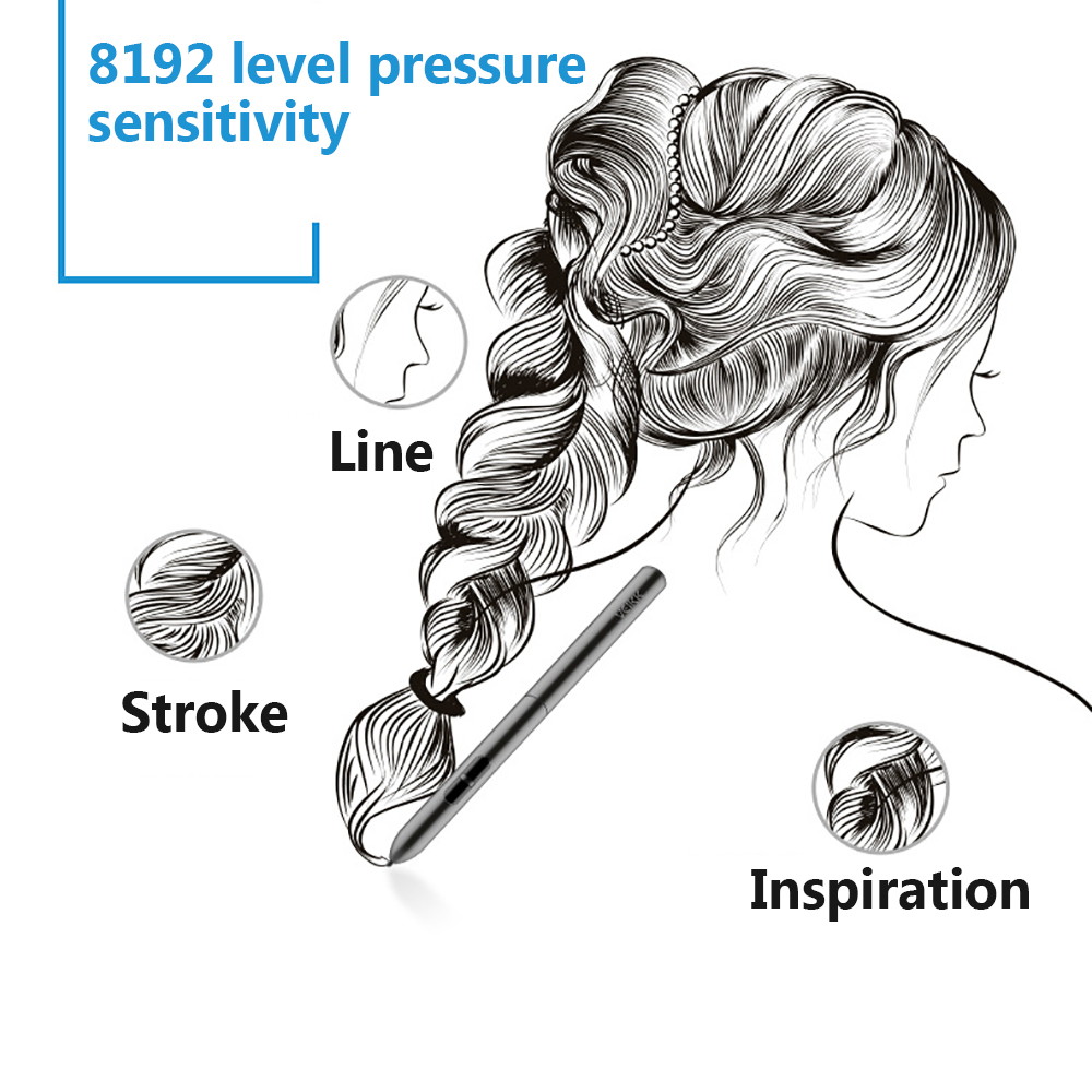 VEIKK A30 Digital Graphics Drawing Tablet 10*6 inch Pen Tablet with 8192 Levels Passive Pen for Left/Right Hand Smart Gesture Touch with 4 Touch Keys