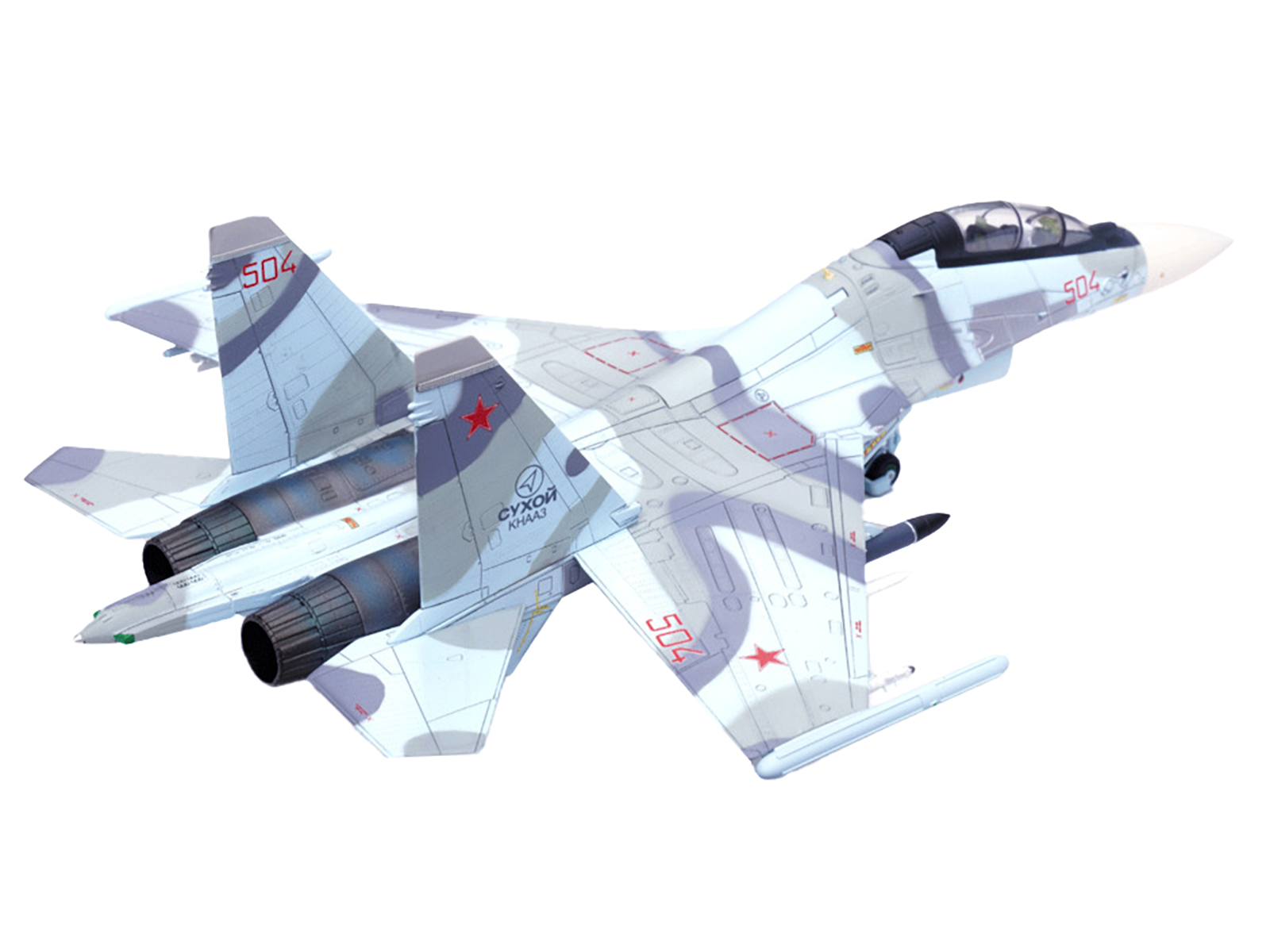 Sukhoi Su-30MKK Flanker-G Fighter Aircraft #504 "Russian Air Force" "Wing" Series 1/72 Diecast Model by Panzerkampf