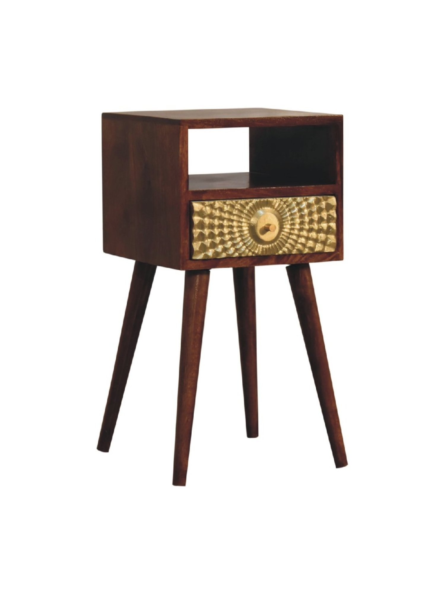 Ikiriya Avina Solid Dark Brown Wood End Table