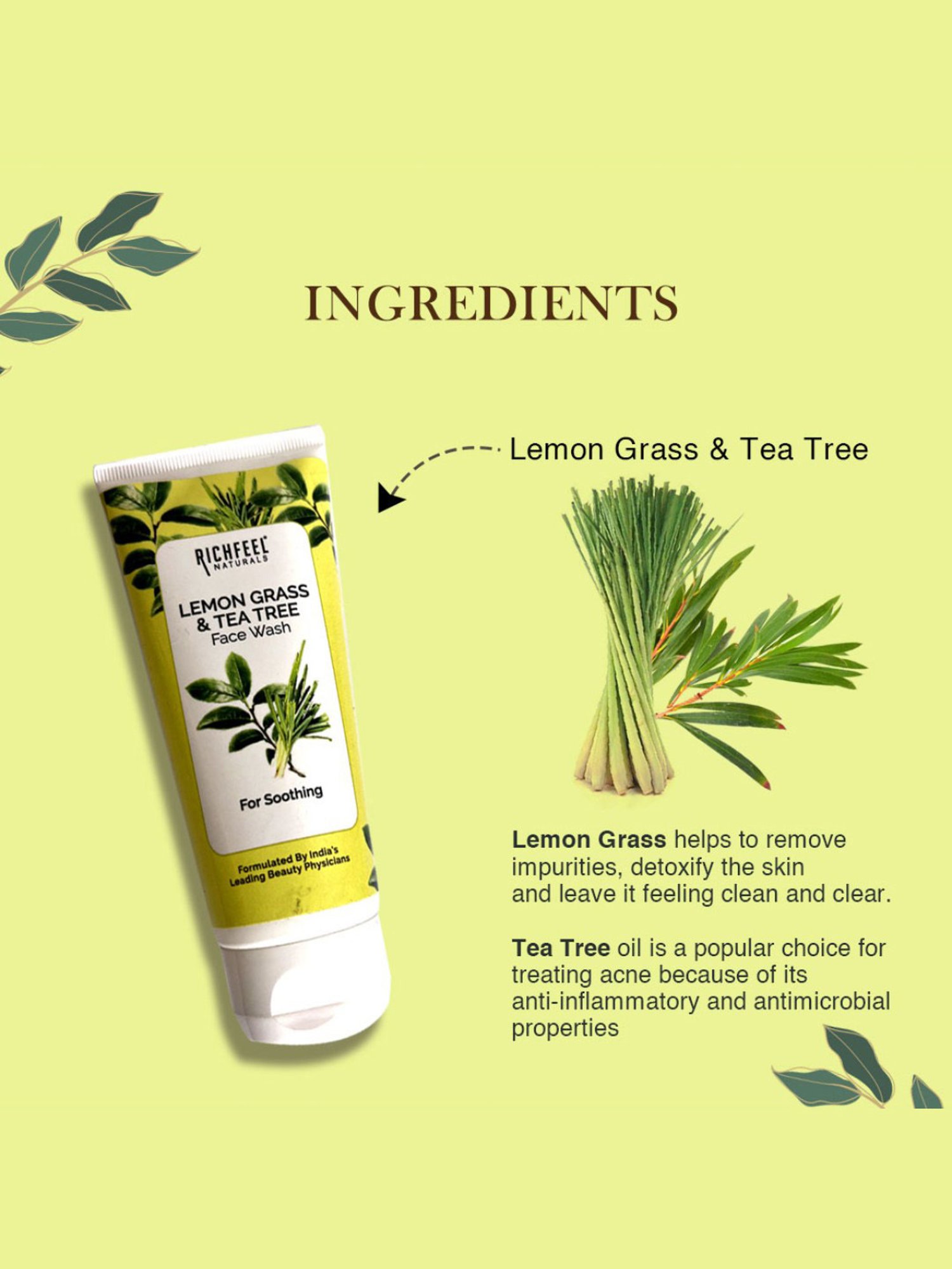 Richfeel Lemon Grass & Tea Tree Face Wash - Pack of 2