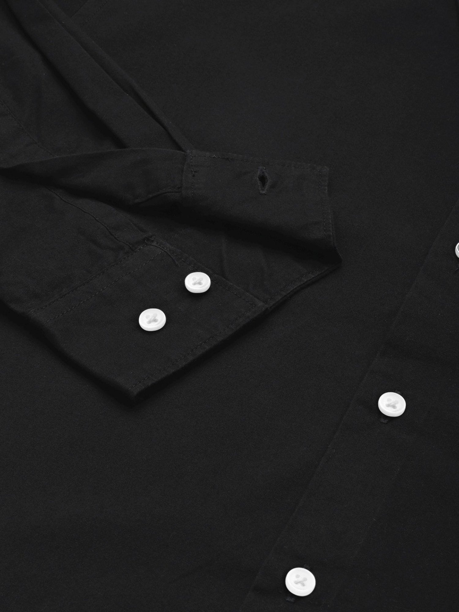 IVOC Black Slim Fit Cotton Shirt