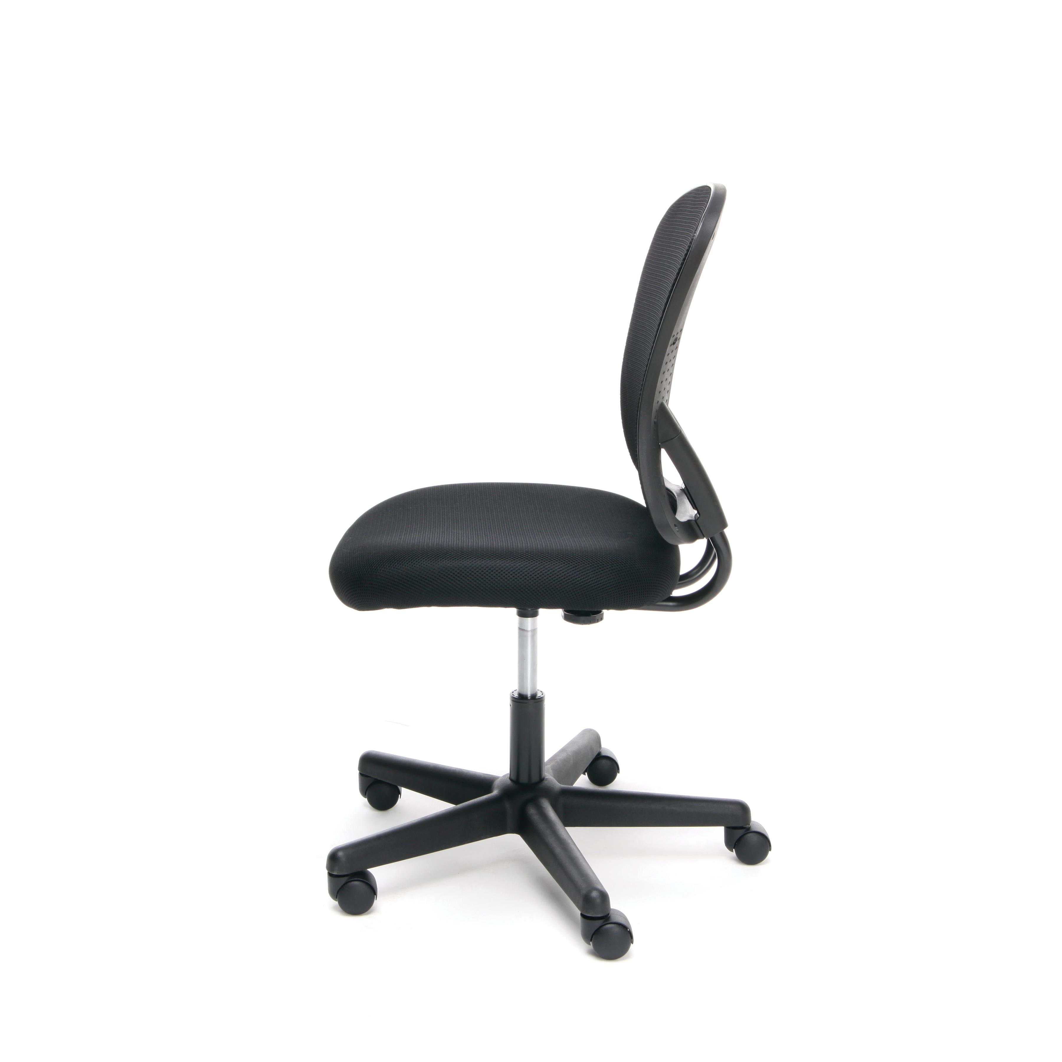 Essentials ESS-3010 Mesh Back Swivel Task Chair, Black Frame, Black Fabric, Black Mesh
