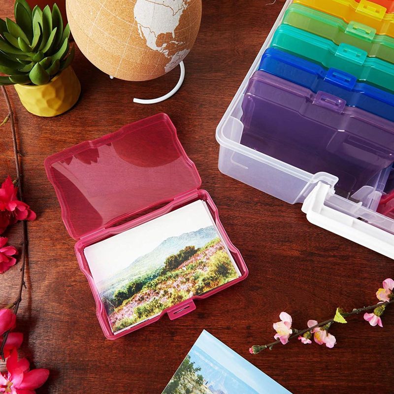 Bright Creations 4 x 6 Inch Plastic Photo Storage Box with 16 Inner Cases, 6.7 x 4.7 x 1.2 in