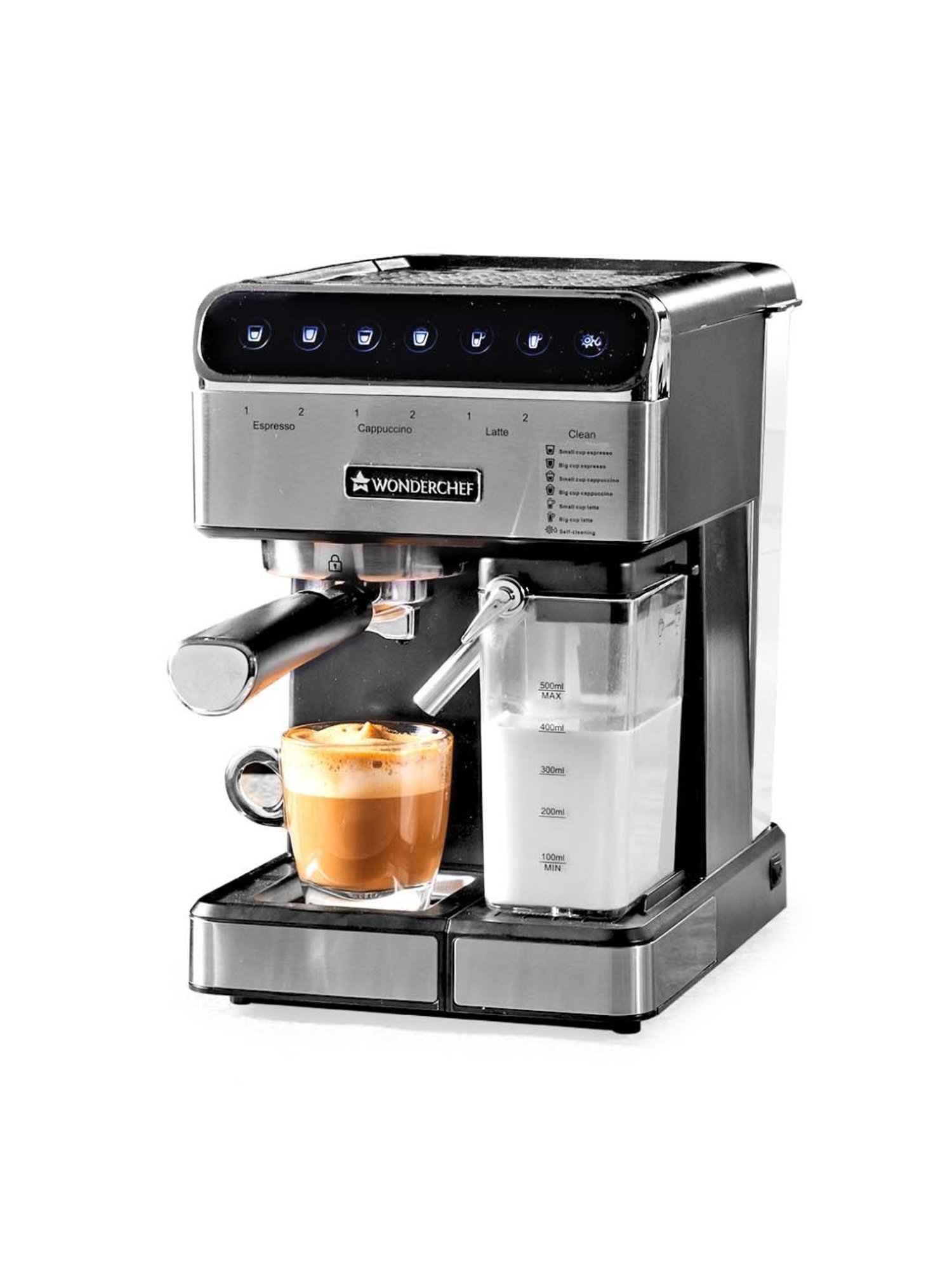 Wonderchef Regalia Capsule Coffee Machine with Frother (1400W, Black)