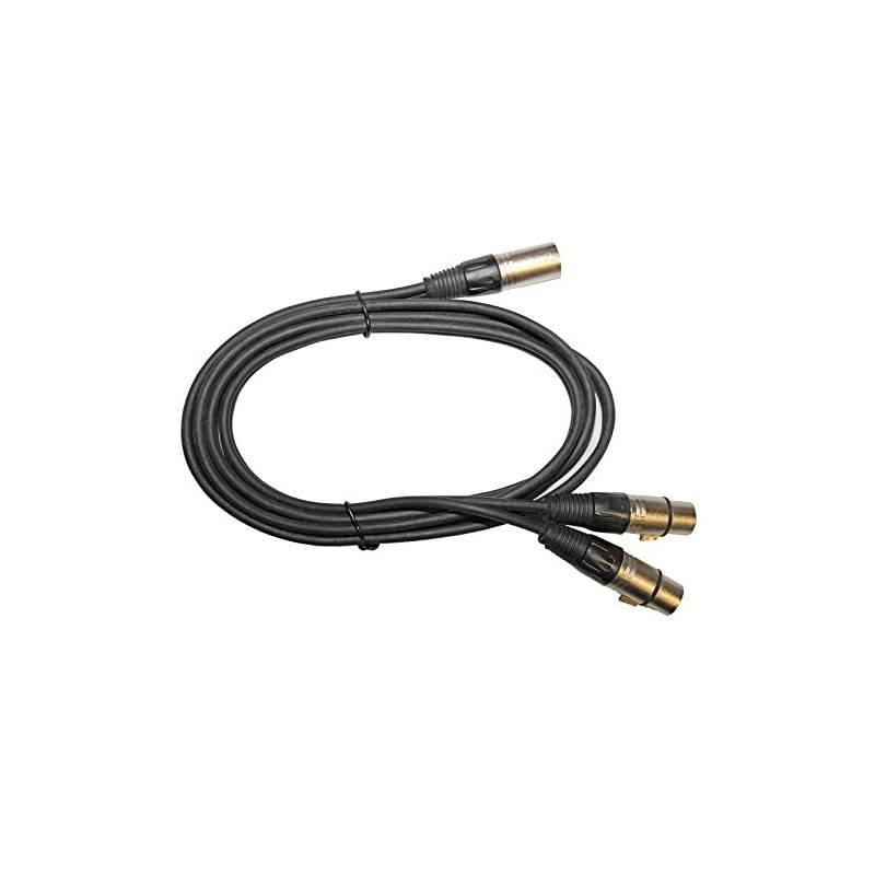 Pack of XLR Y Cable Splitter 3 pin Black 1 1 Male to 2 Female