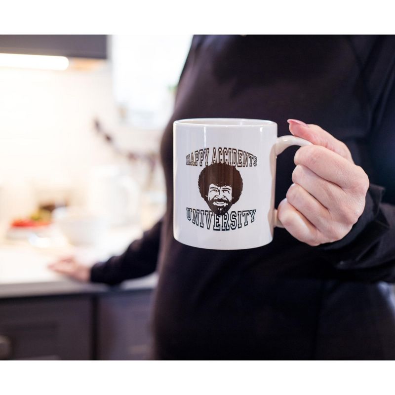 Surreal Entertainment Bob Ross "Happy Accidents University" Ceramic Mug | Holds 11 Ounces