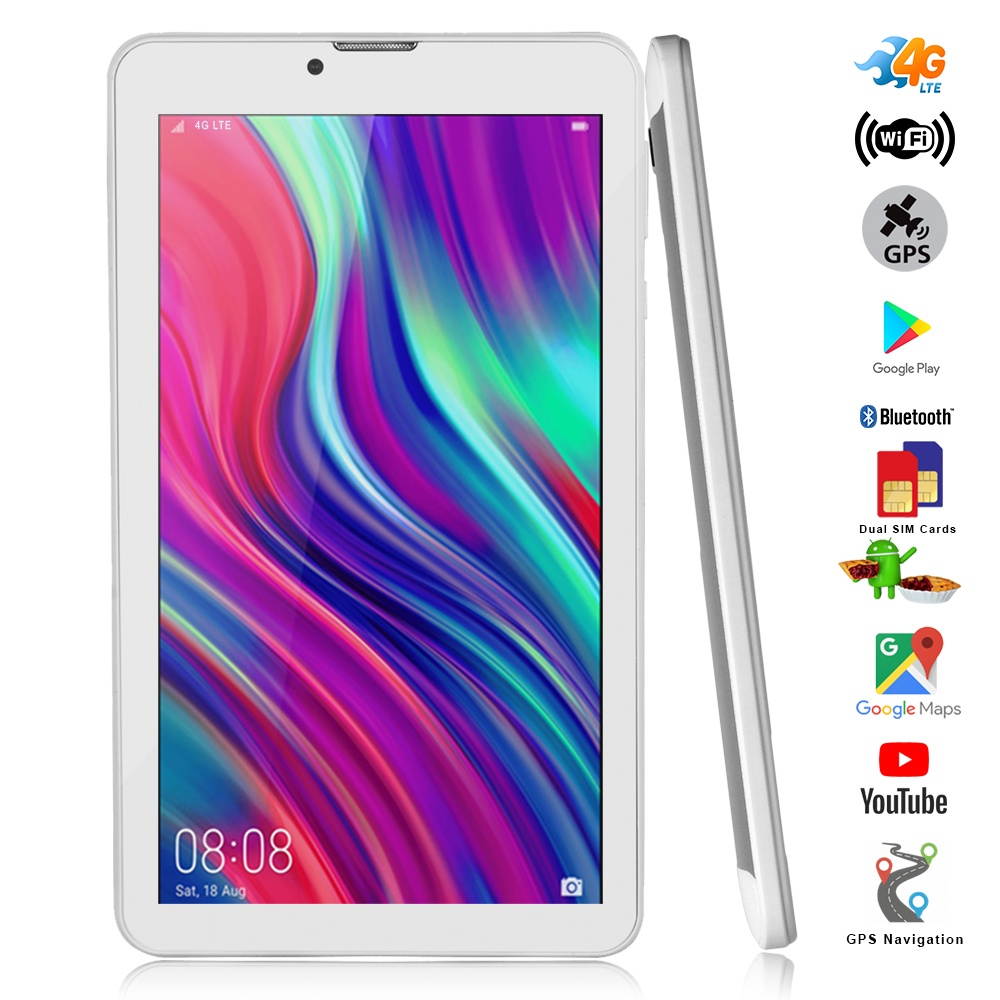 G4Tab 7-inch Android Pie TabletPC SmartPhone by Indigi, QuadCore 2GB RAM/16GB onboard ROM, Wi-Fi Enabled, Black