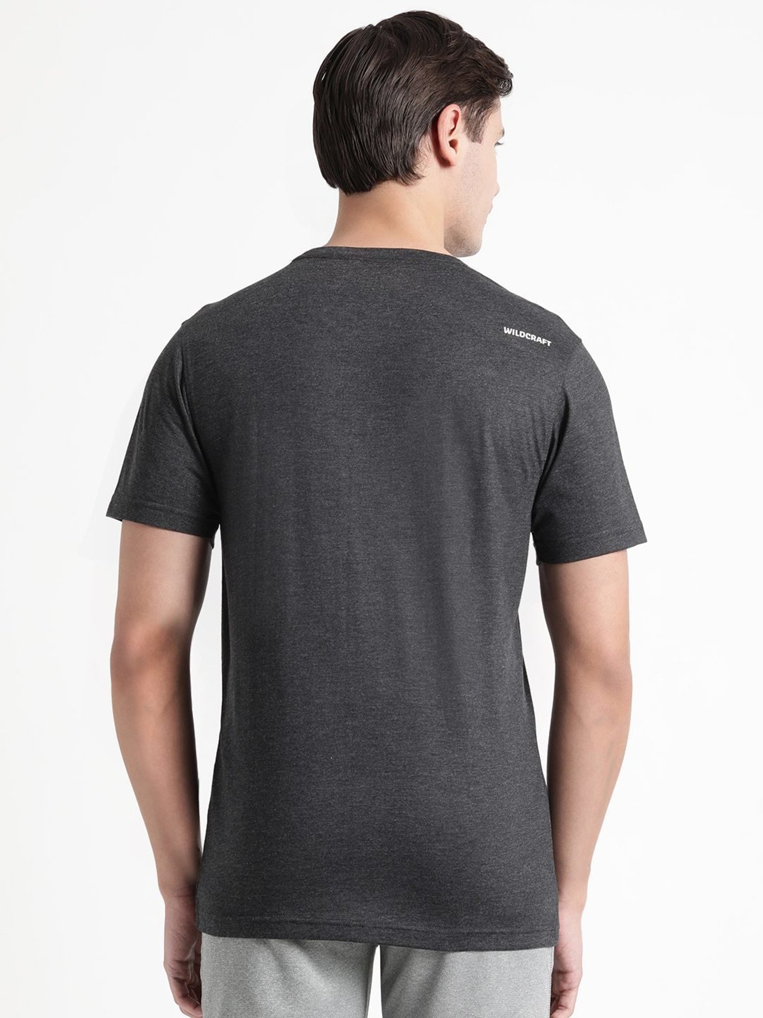 Wildcraft Black  Regular Fit Printed Sports T-Shirt