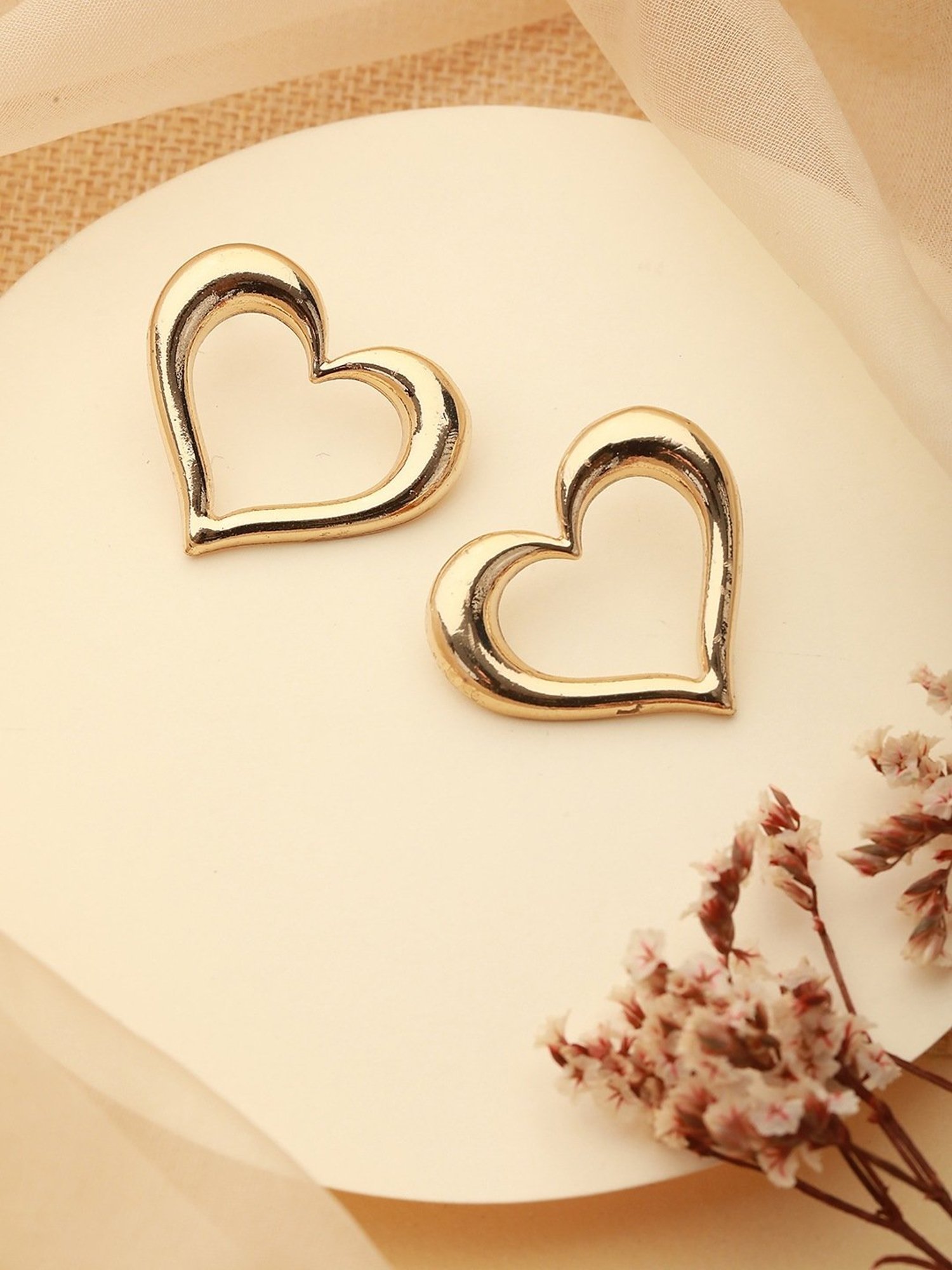 Aatmana Gold-Plated Heart Shaped Stud Earrings