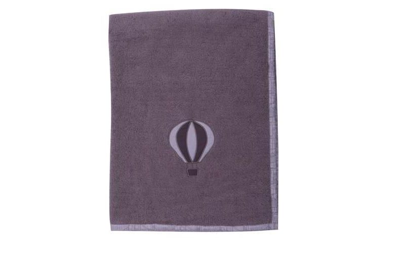 Bacati - Clouds Air Balloon Grey Embroidered Blanket