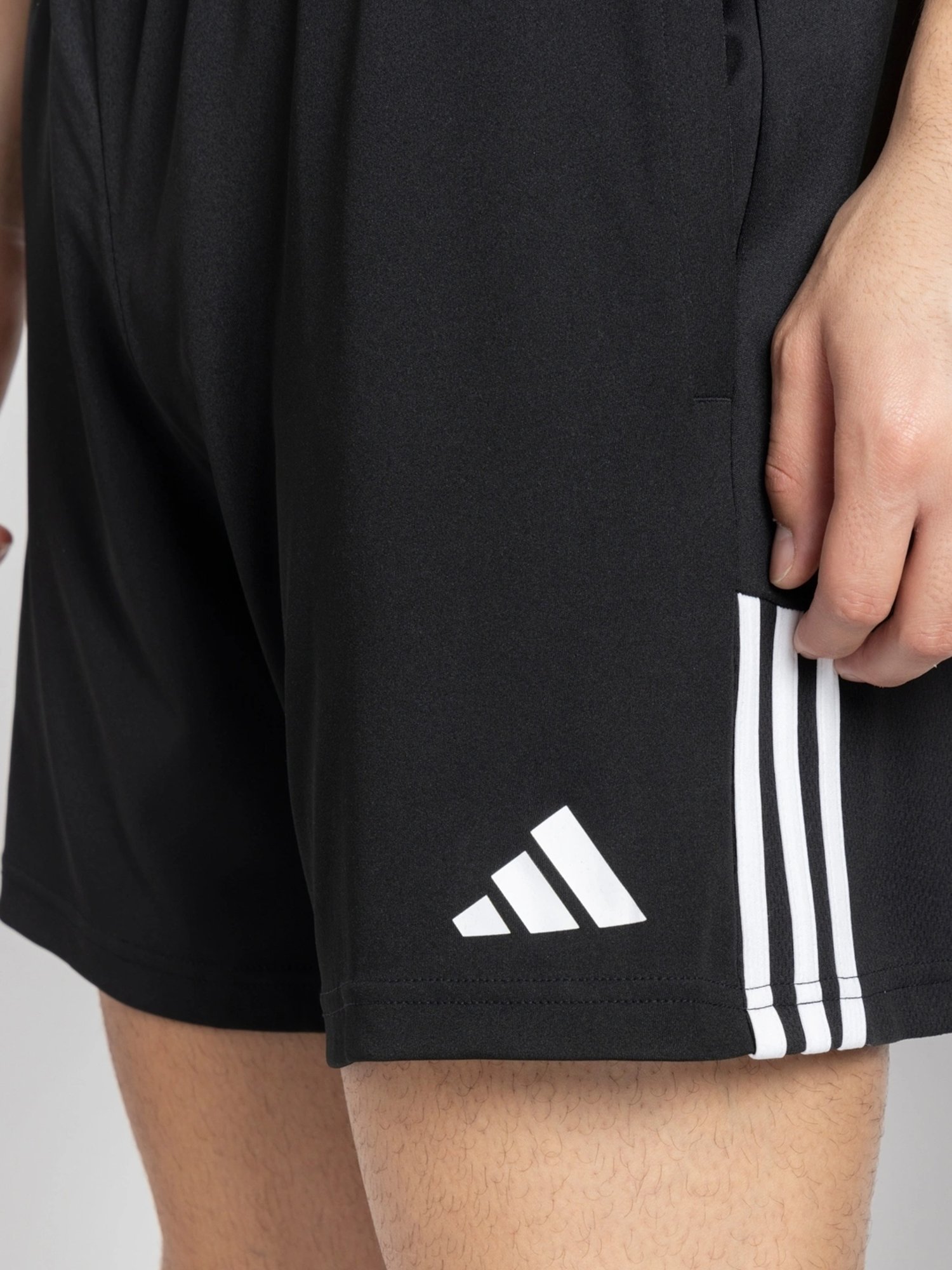 Adidas Black Regular Fit Logo Printed Sports Shorts