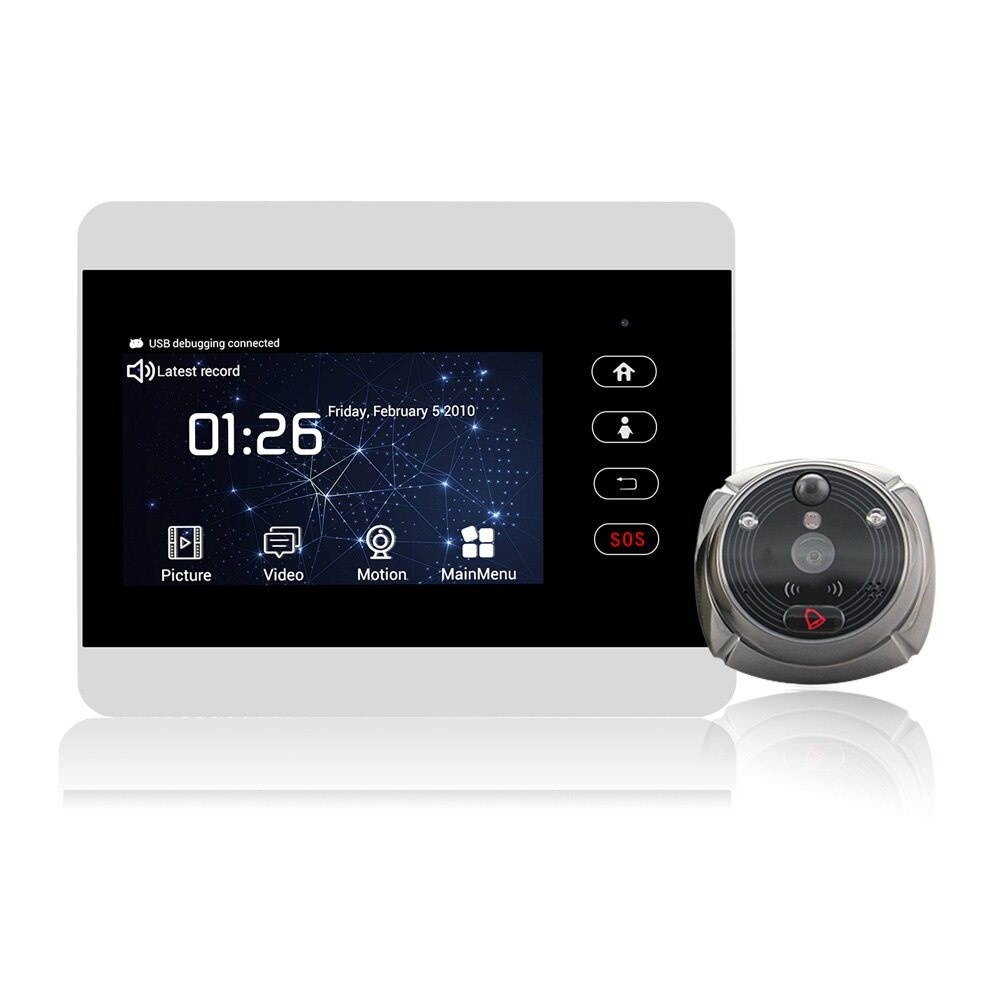 2021 Version iHome5 WiFi 1080P HD Door Viewer 4" LCD Screen GSM Wireless Camera Alarm Ring Video Eye Call PIR Peephole Doorbell