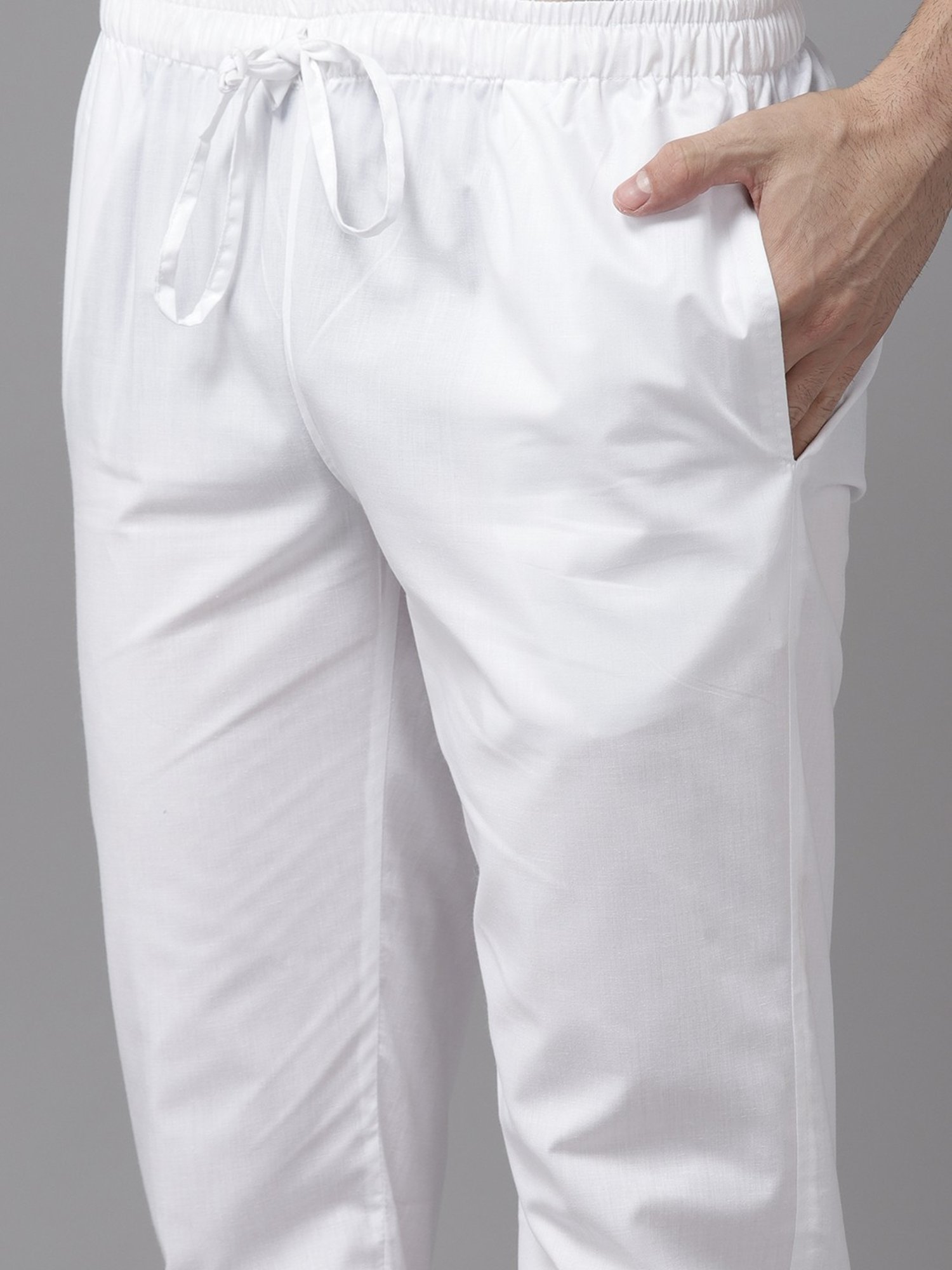 See Designs Off White Cotton Regular Fit Embroidered Kurta Bottom Set