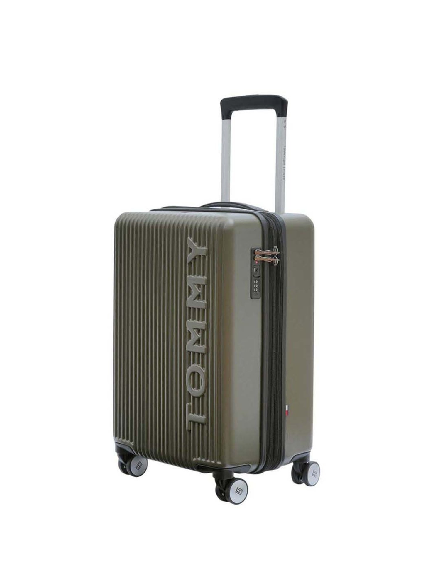 Tommy Hilfiger Empire X Green Textured Hard Cabin Trolley Bag - 57 Cms