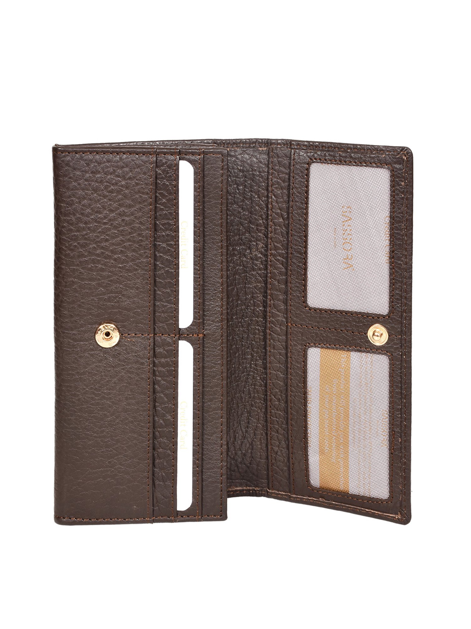 SASSORA Brown Textured Rfid Wallet for Women