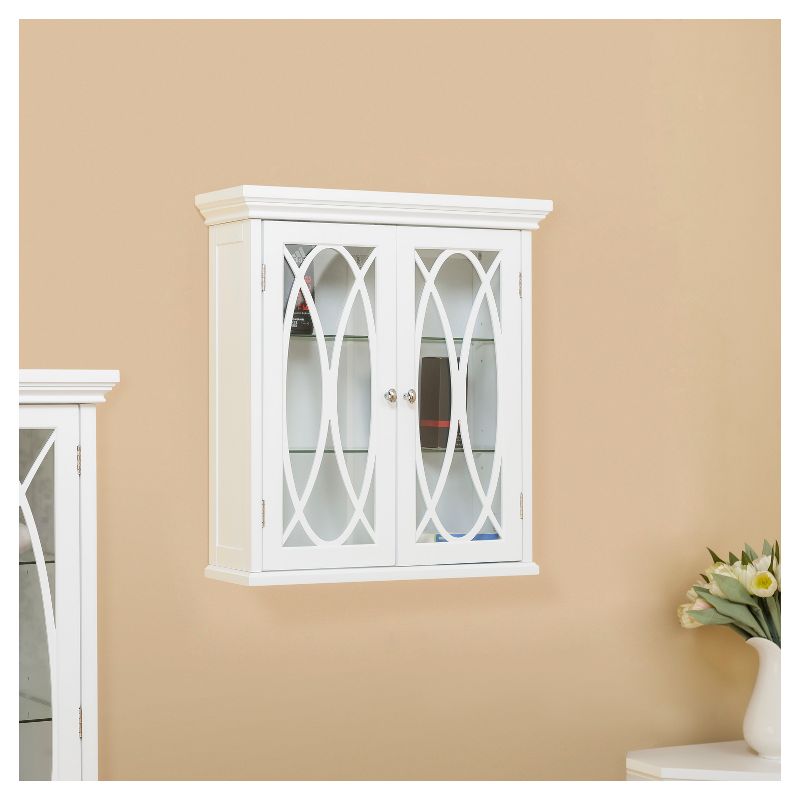 Laurel Two Door Wall Cabinet 24" White - Elegant Home Fashions