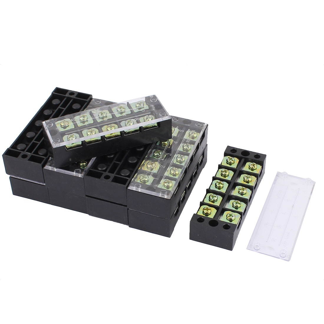 10 Pcs 600V 45A Double Row 5 Position Screw Terminal Barrier Blocks TB4505