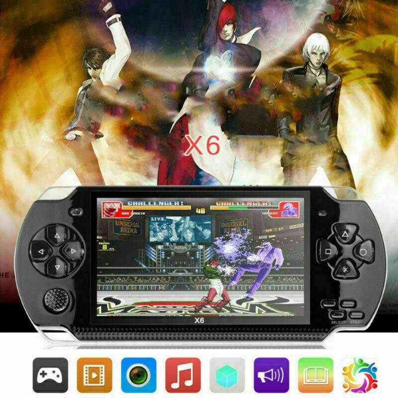 Handheld Retro Game Console 32 Bit 4.3" 8GB Built in 10000 games Portable PSP Game Dual Joystick with Camera X6