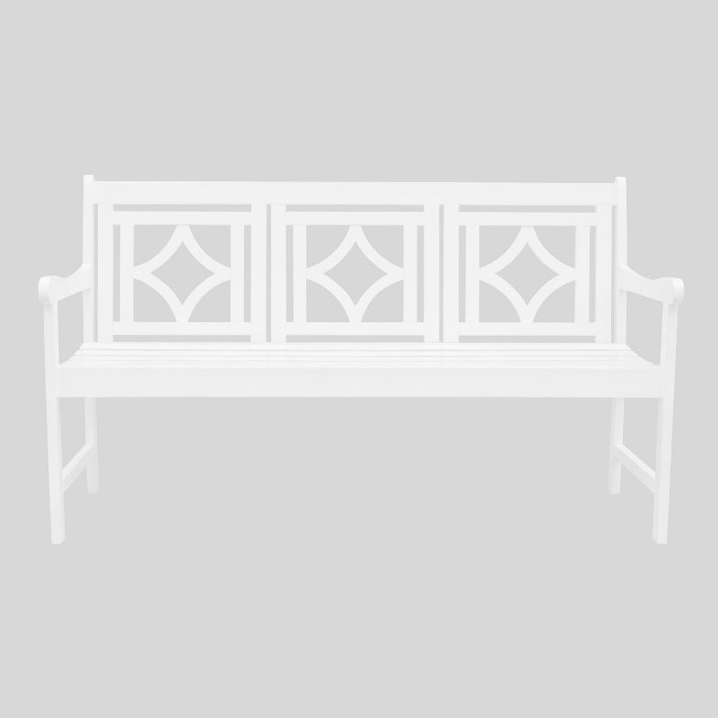 Bradley 3pc Rectangle Wood Outdoor Patio Dining Set - White - Vifah