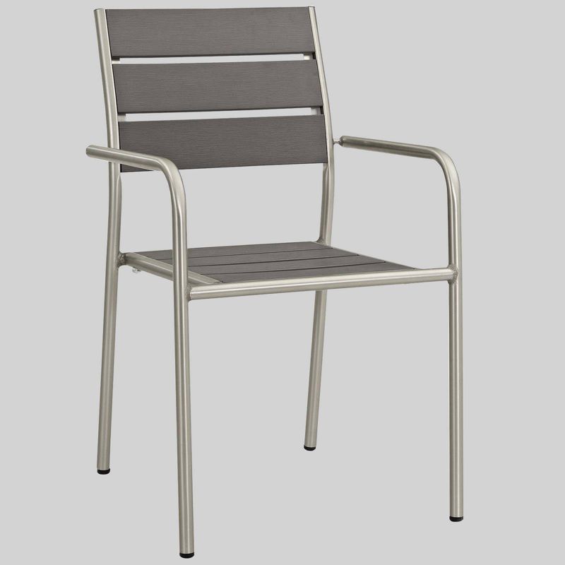 Shore 9pc Aluminum Patio Dining Set Gray - Modway