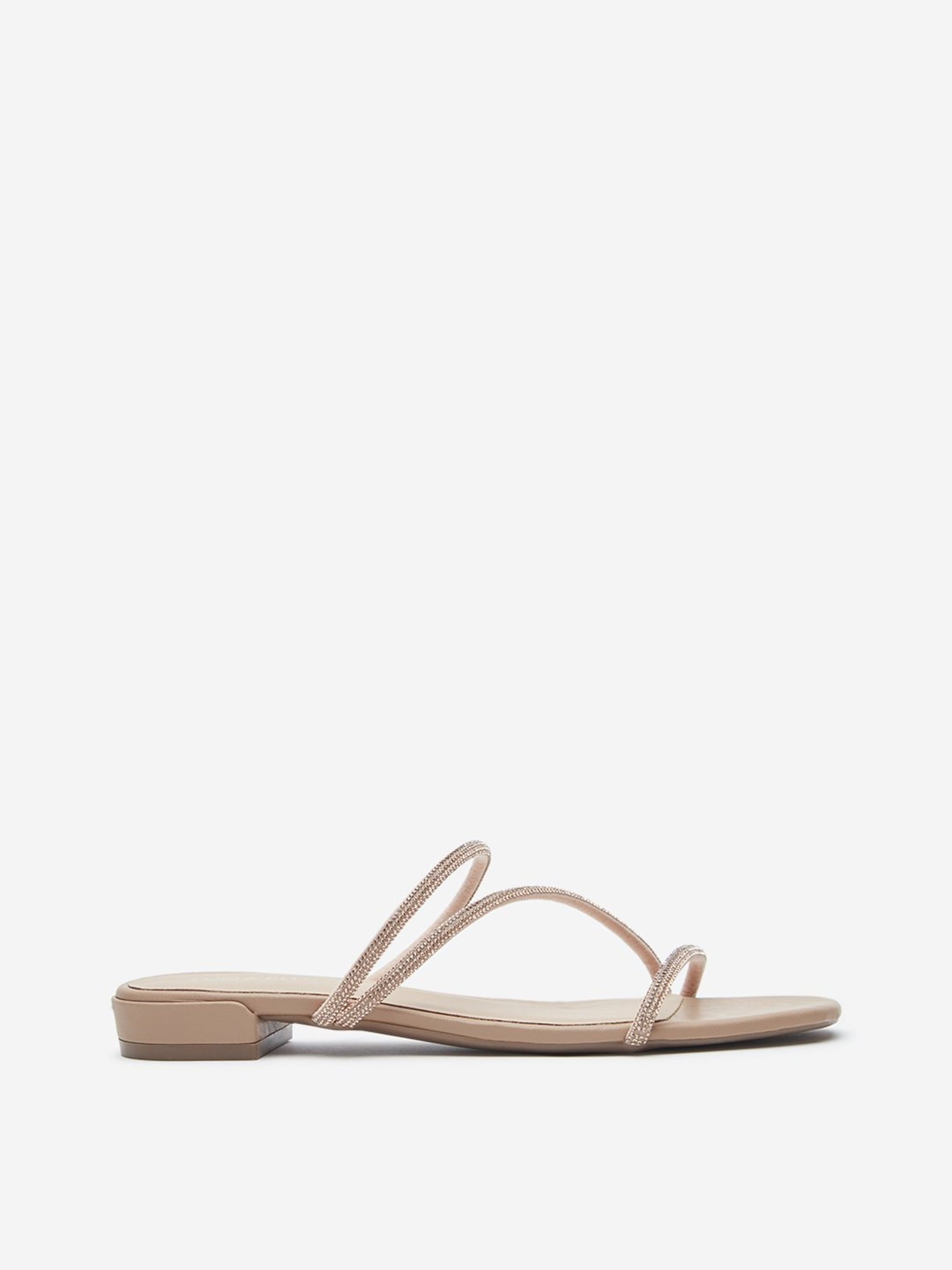 LUNA BLU by Westside Beige Diamante Embellished Sandals
