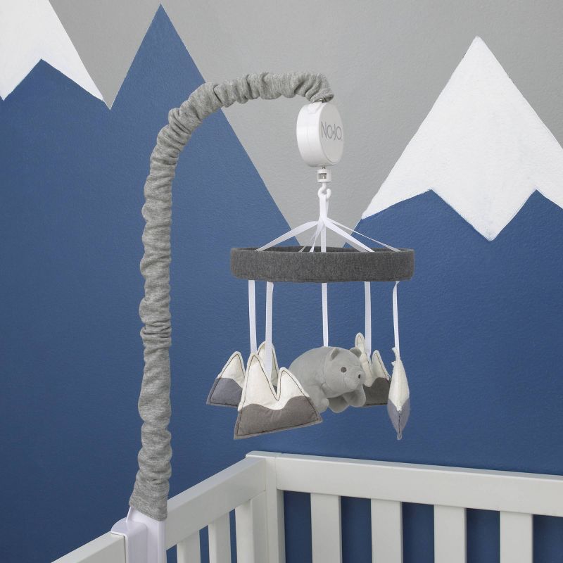 NoJo Mountain Patchwork White Snow Capped Mountains Musical Mobile