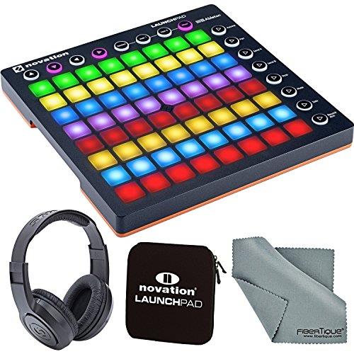 Novation Launchpad Ableton Live Controller Bundle with Novation Launchpad Soft Carry Sleeve + Headphones + FiberTique Cleaning Cloth