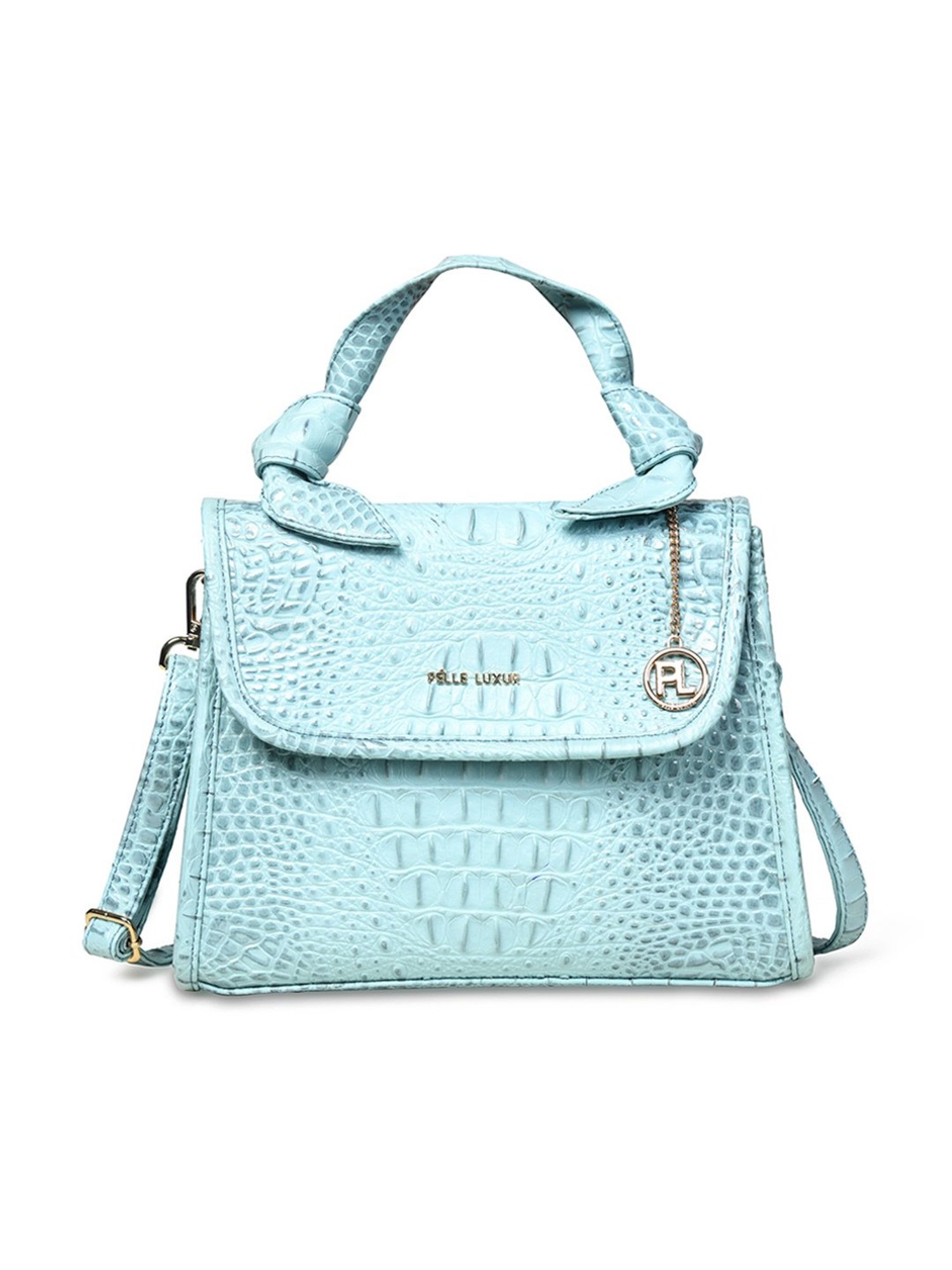 PELLE LUXUR Arctic Blue Animal Effect Medium Satchel