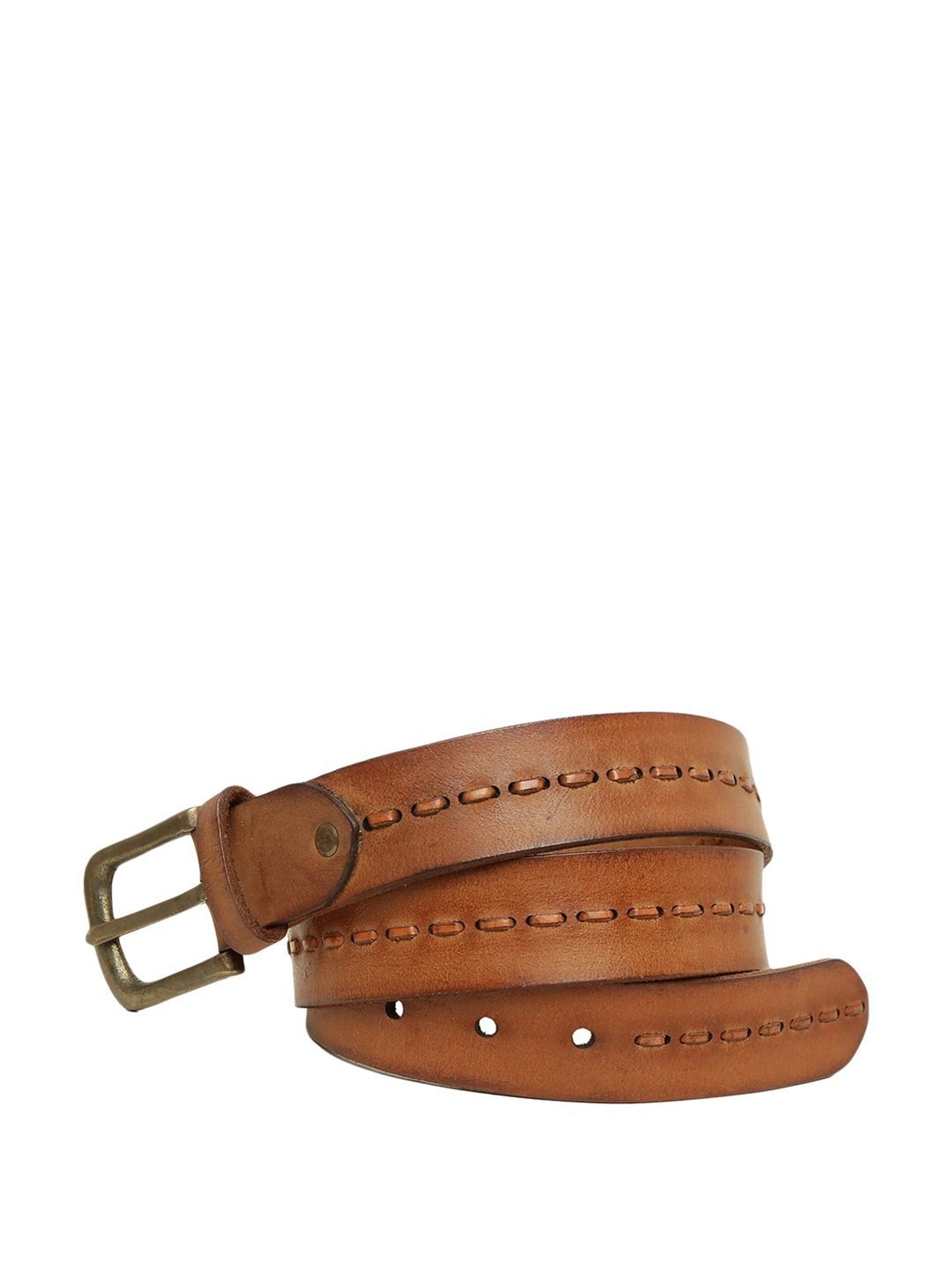 Fossil Julian Black Leather Solid Waist Belt