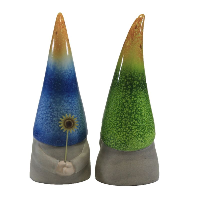 Home & Garden 10.0" Rainbow Hat Gnomes Sunflower Statue Transpac  -  Outdoor Sculptures And Statues