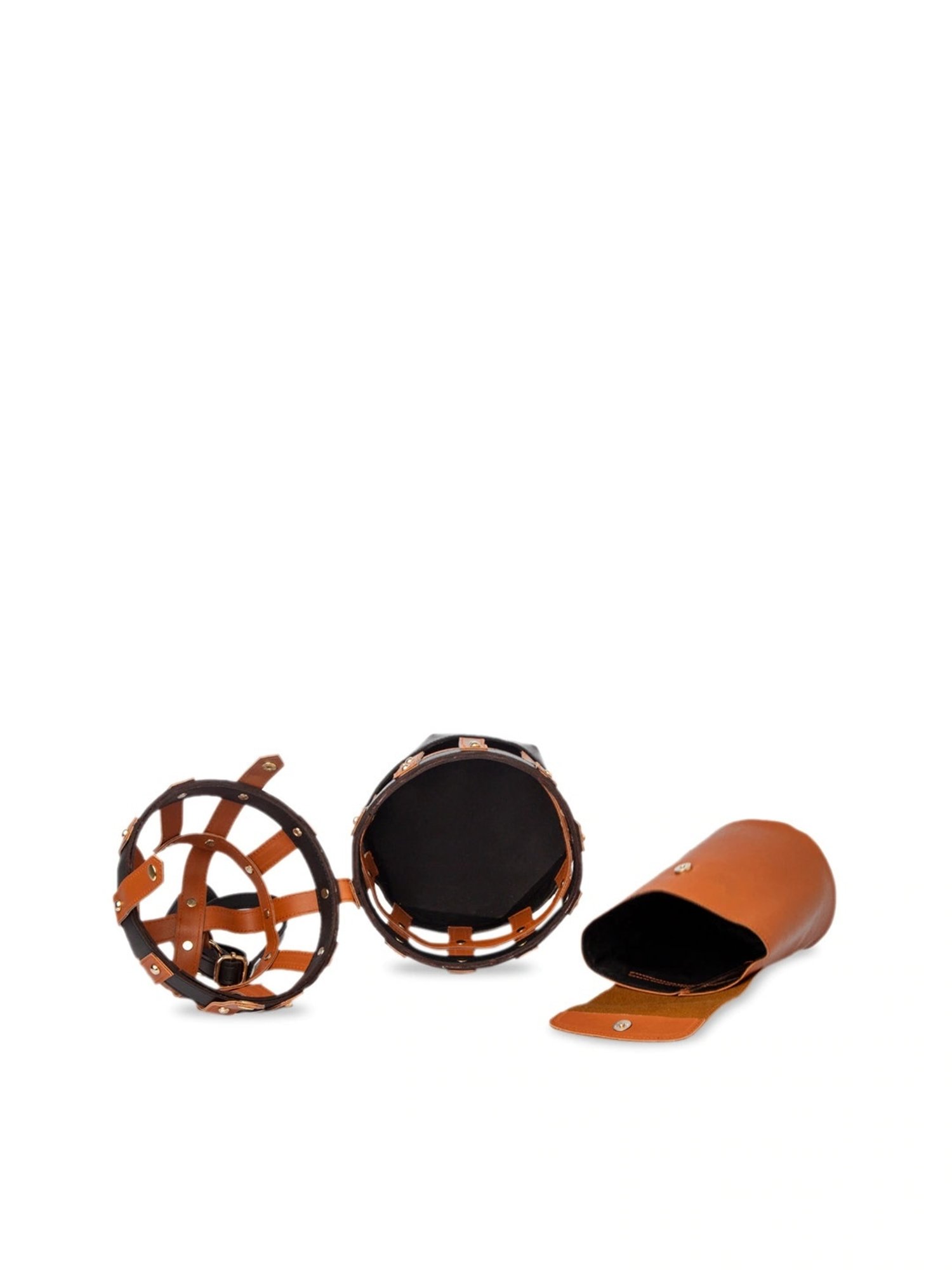 Modern Myth Tan Textured Medium Bucket Handbag