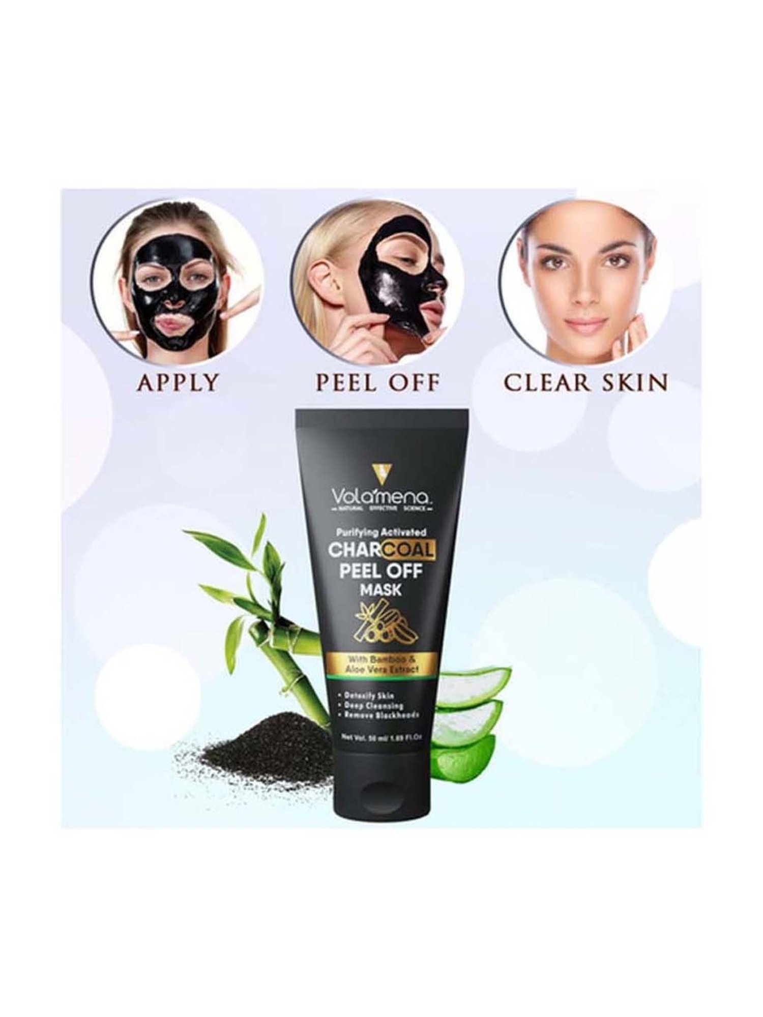 Volamena Purifying Activated Charcoal Peel Off Mask - 50 ml