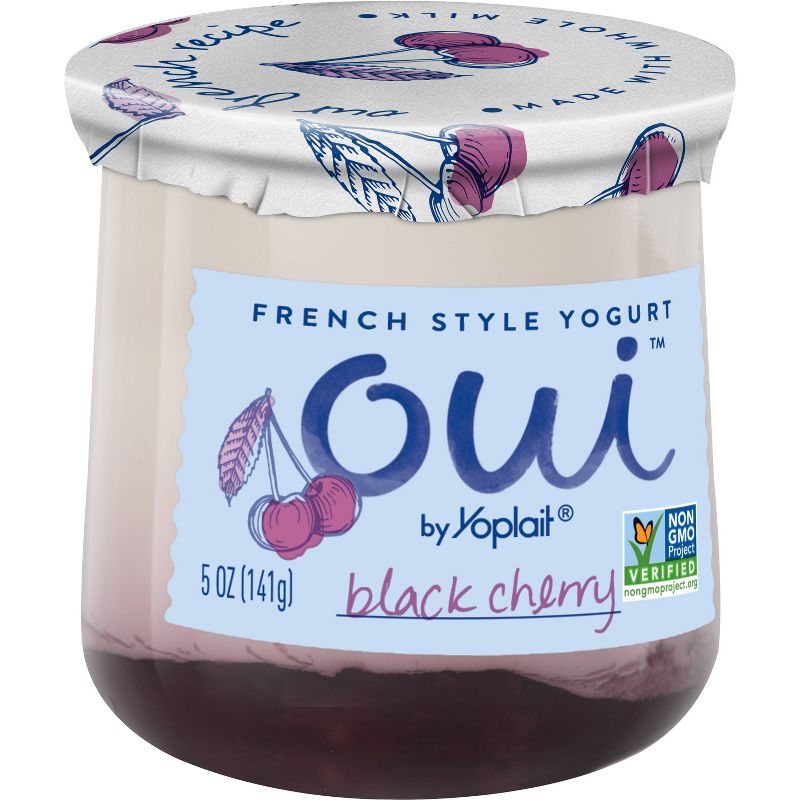 Oui by Yoplait Black Cherry Flavored French Style Yogurt - 5oz