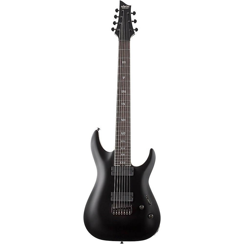 Schecter C-7 SLS Evil Twin 7-String Electric Guitar, Satin Black #1349