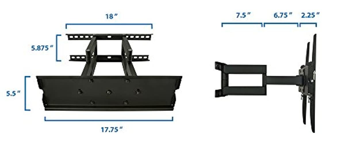 Mount-It! TV Wall Mount Full Motion Swivel and Tilt Dual Arms 32 37 40 42 47 49 50 55 inch TVs, 154 Lbs Weight Capacity, Black