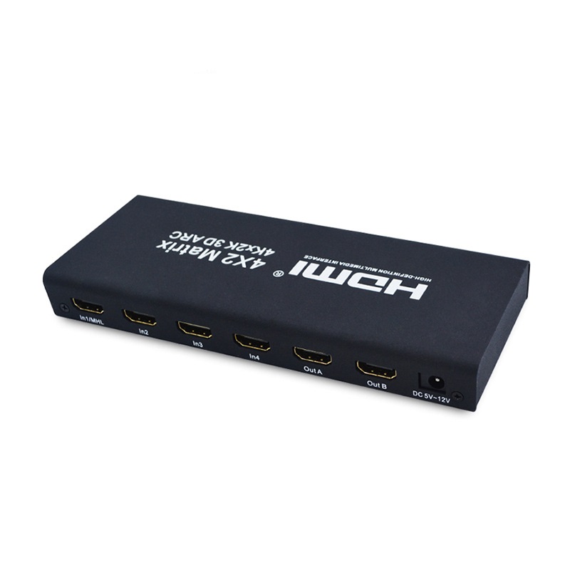 HDMI Matrix Switch 4x2 With IR Remote Control HDMI V1.4 Switcher Splitter Converter Adapter Support 4K*2K 3D 1080P AYM-42V14