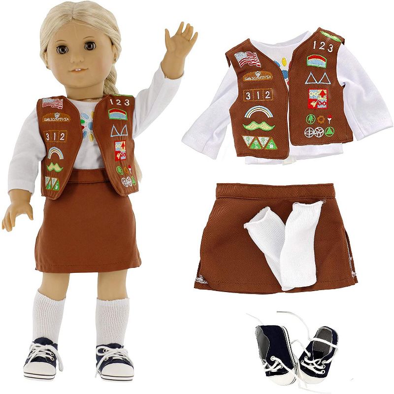 Dress Along Dolly Brownie Girl Scout Outfit for American Girl Doll