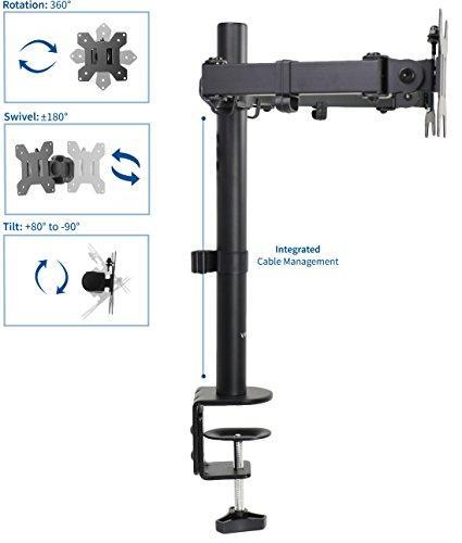 VIVO Dual LCD Monitor Desk Mount Stand Heavy Duty Fully Adjustable Fits 2 Screens up to 27" (STAND-V002)