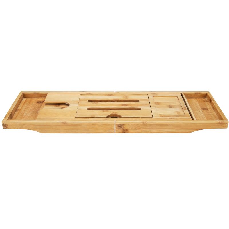 Mind Reader Premium Extendable Bamboo Bath Caddy, Bamboo